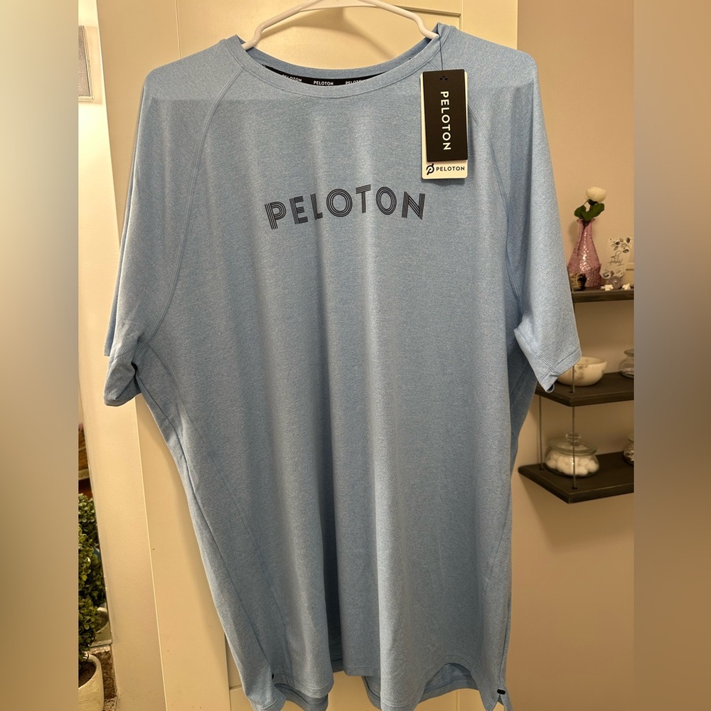 NWT Peloton Men's Light Blue Short Sleeve Tee